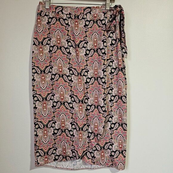 EUC LIKE NEW MAURICES BOHO PAISLEY WRAP MIDI SKIRT SIZE SMALL - Picture 1 of 15